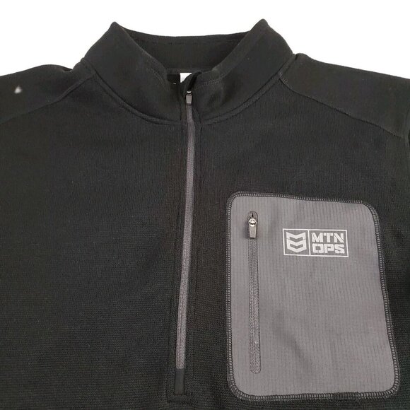 Mtn Ops Summit Fleece Jacket Mens Medium Black 1/4 Zip Pullover Outdoor Winter - Picture 3 of 9